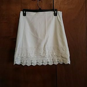 LOFT A-line Skirt with Lace Detail